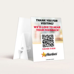 Hardee's Easel Back Counter Sign
